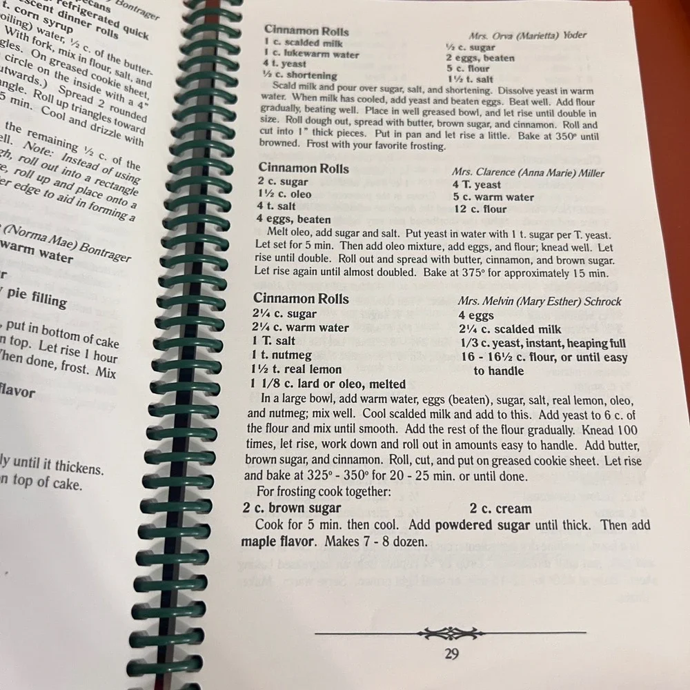 Family Treasures Cookbook Recipes from the Heart Amish Mabel Yoder Spiral Bound